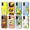PB8 SpongeBob Cartoon Black Sofe Case for Samsung Note 20 Lite S24 Ultra S23 A03 A05 A06 A11 A71 A15 A16 A13 A24 A25 A33 A52 A53 A50 M55 M35 Plus