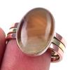 Natural Botswana Agate Gemstone 925 Sterling Silver Two Tone Ring Size 9.5 N3l52