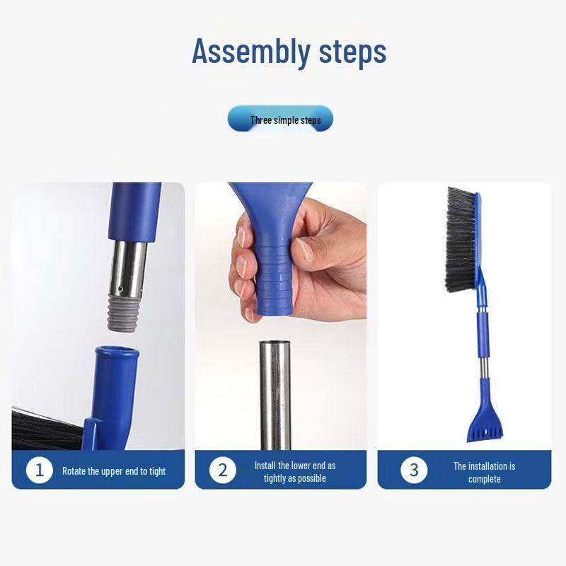 Портативный скребок для льда и снежная лопата «два в одном» с длинной ручкой для зимней уборки снега