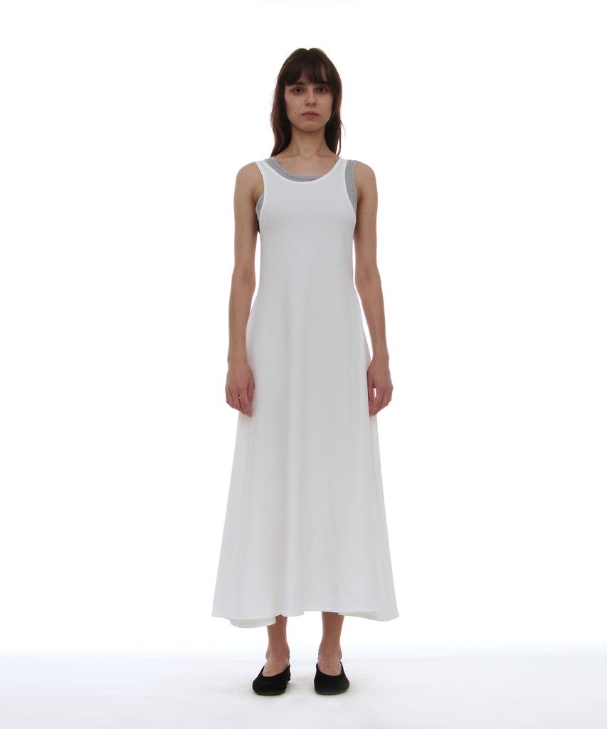 Partimento Woman Pwc Overlay Sleeveless Maxi Dress_White