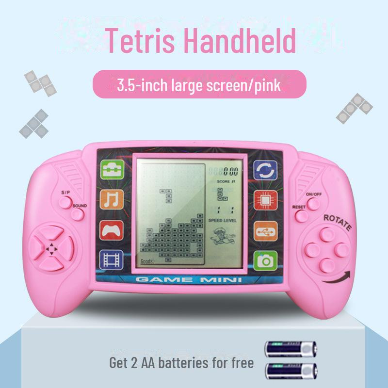 «Классическая портативная игровая консоль с большим экраном и ретро-тетрисом для детей»