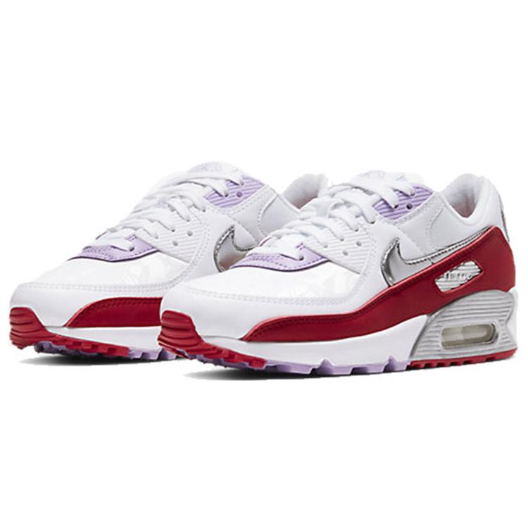 Nike Женские Air Max 90 'Китайский Новый год' (женские размеры) Белые / Командный красный / Металлический серебристый Беговые кроссовки CU3004 176