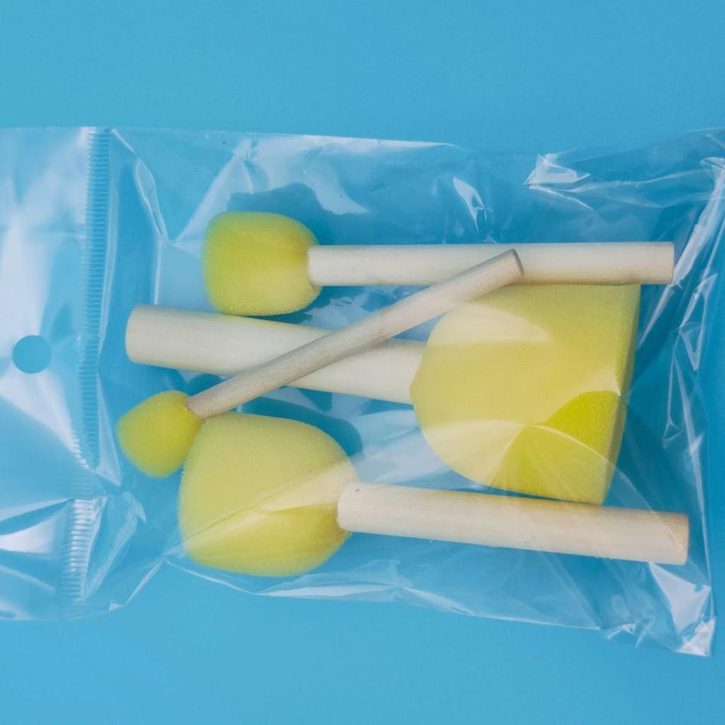 Деревянная ручка Губка-гриб Кисть для рисования для детей - DIY и инструмент для художественного штампа