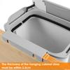 Hanging Trash Can Kitchen Food Compost Bin with Lid and Hidden Scraper Space Saving Foldable Wall Mounted Garbage Can for Home