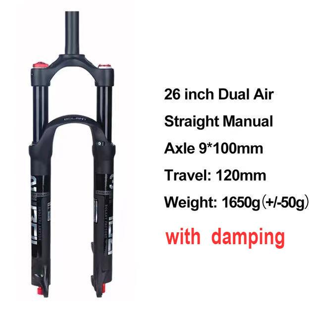 BOLANY MTB Suspension Rebound Adjustment Double Air Fork 26/27.5er/29er Inch Magnesium Alloy Quick Release Bicycle Parts