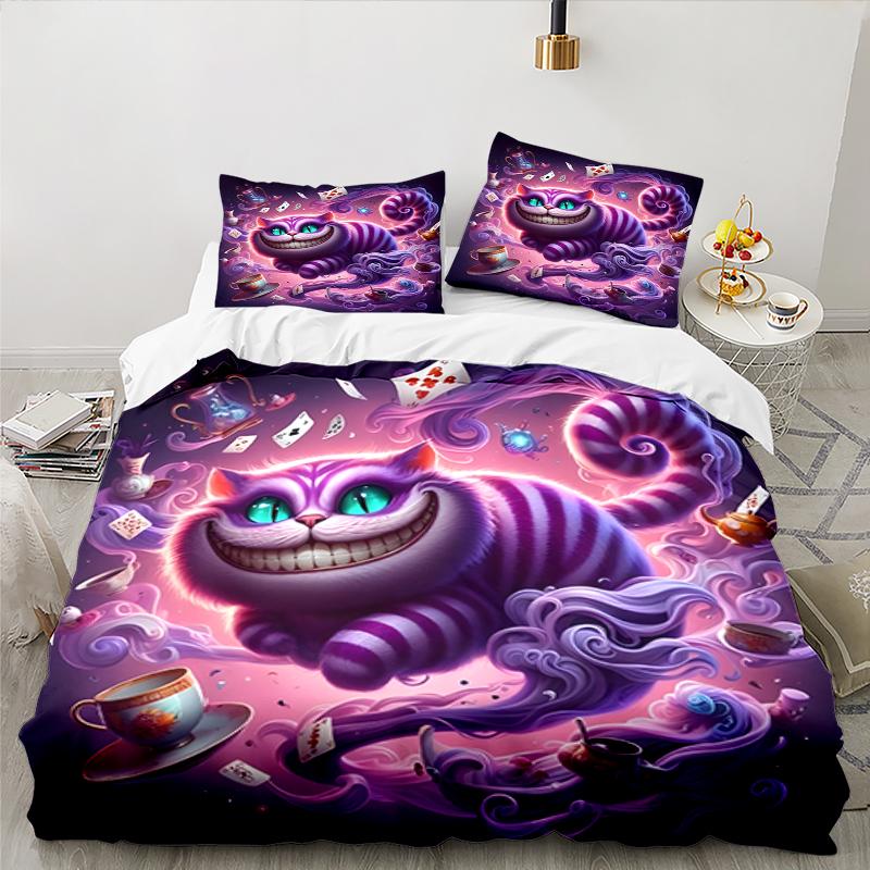 3 шт. Комплект постельного белья WonderlCat Fantasy, Идеально подходит для 1 пододеяльника и 2 наволочек, Идеально для рождественского подарка, Идеально для спальни, общежития