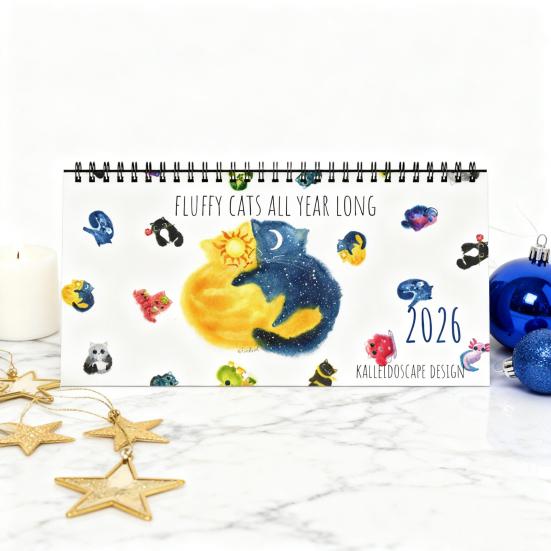 2026 Пушистые коты Настольный календарь Большой календарь с котами Ежемесячный планировщик с четко читаемыми датами Офисные рождественские подарки