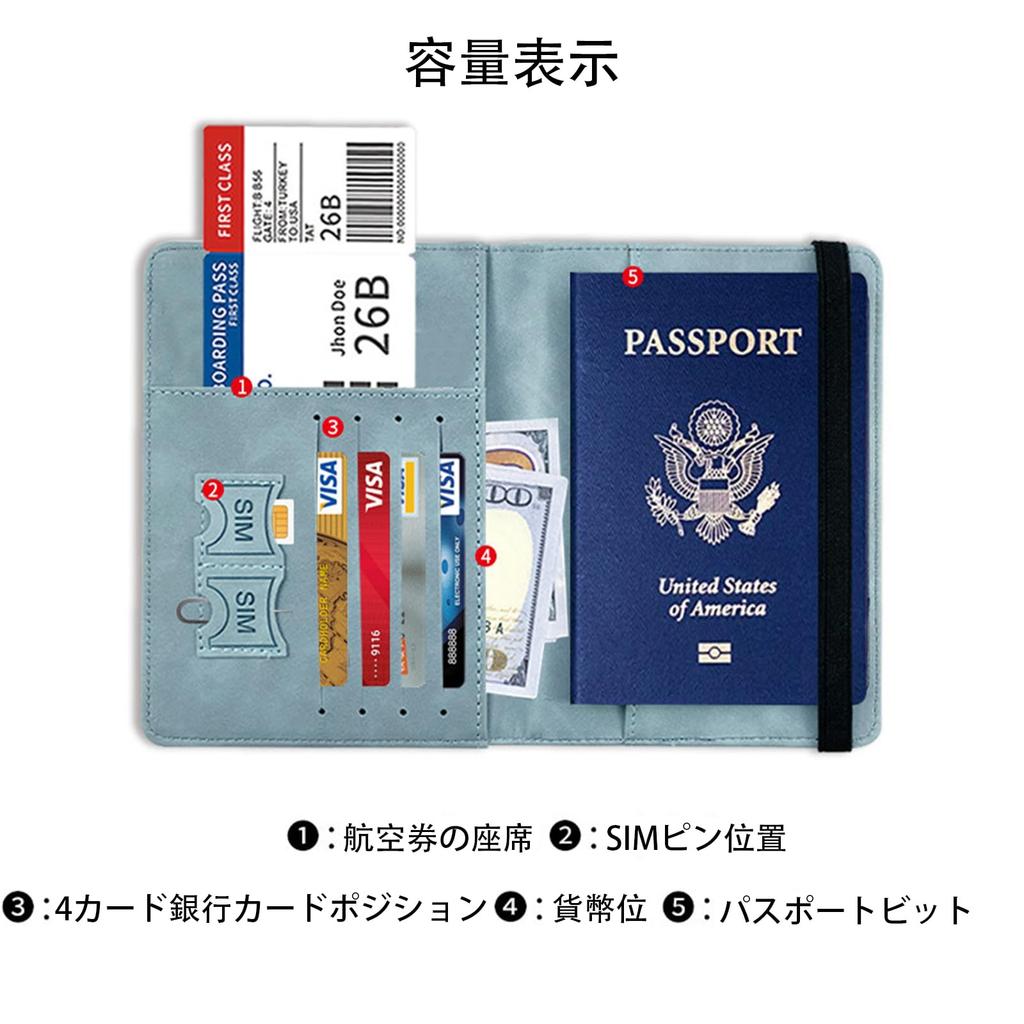 Кейс для паспорта TRkin, Паспорт, Персональная электромагнитная карта, Дорожный эластичный ремешок, Защита от скимминга, Обложка, Многофункциональное хранение, Защита от кражи,