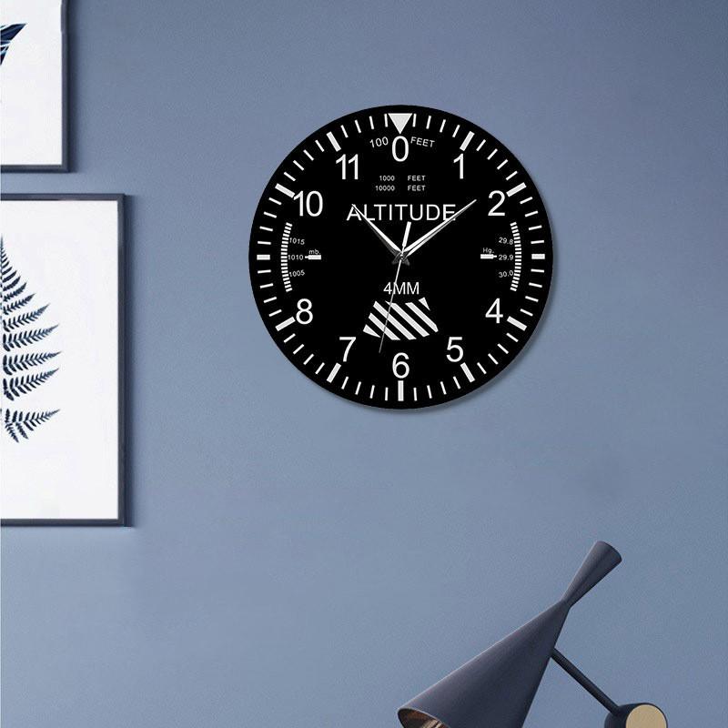Black Wooden Wall Clock With Analog And Digital Time For Living Room And Office Use