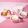 1 шт. Sanrio Hellokitty Посуда Безопасная и термостойкая Тарелка с тремя отделениями Ручка ложки Чашка Меламиновая посуда Для столовых приборов Миска