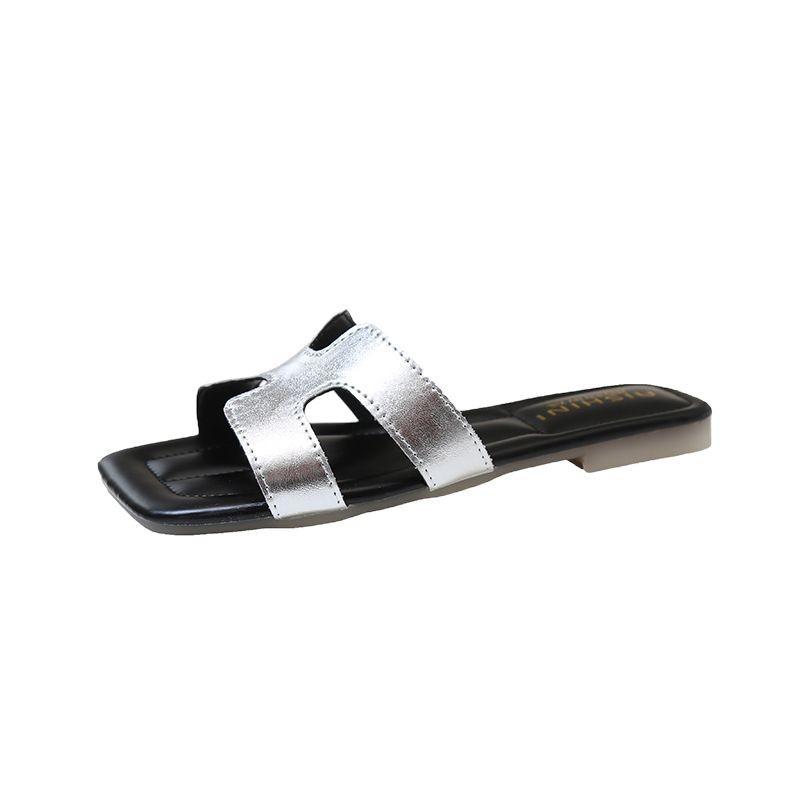 Летняя верхняя одежда с открытым носком h тапочки 2025 новые модные женские легкие роскошные сандалии на плоской подошве обувь прилив