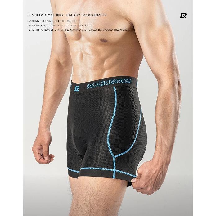 ROCKBROS Mens Cycling Shorts Breathable 3D Padded Shockproof Bike Underwear Quick-Dry Sports MTB Road Bicycle Underpants Shorts