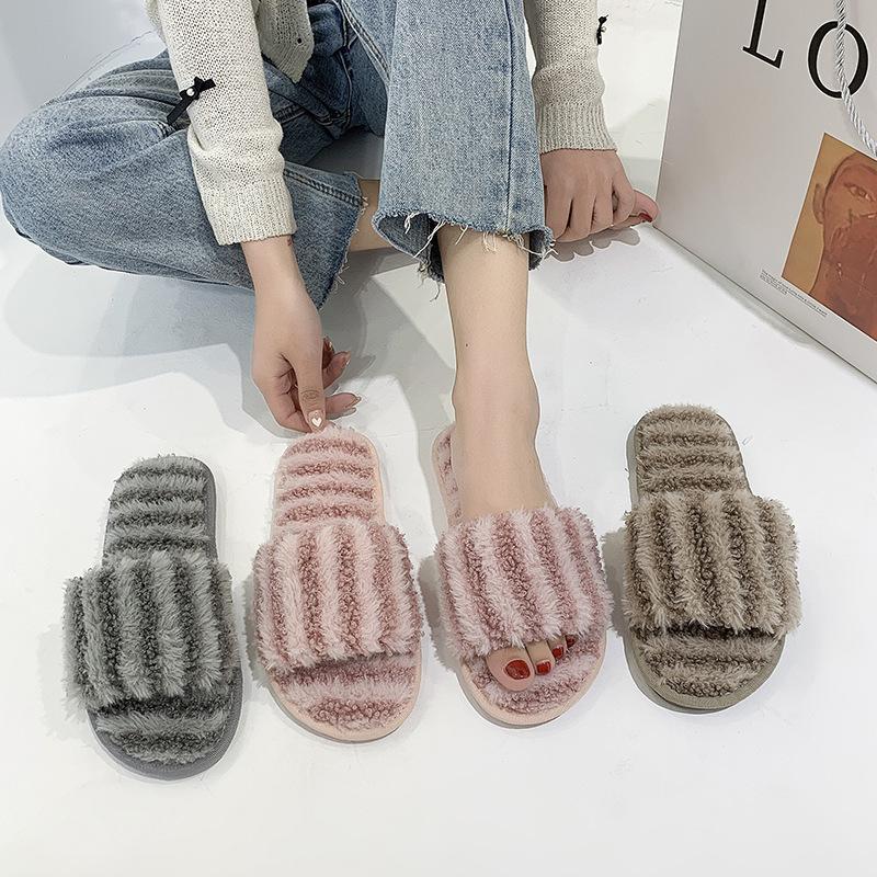 Модные домашние тапочки женские осенне-зимние хлопковые туфли меховые шлепанцы модные удобные плоские женские повседневные туфли для дома Zapatos De Mujer