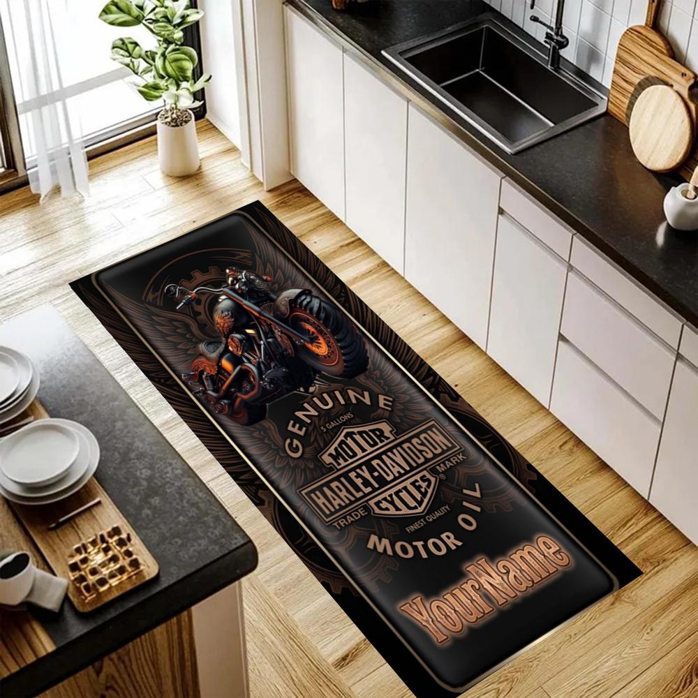 Harleydavidson Motorcycles Customize Your Name Kitchen Rug Runner Rug Laundry Mat Hallway Entryway The Best Gift Choice