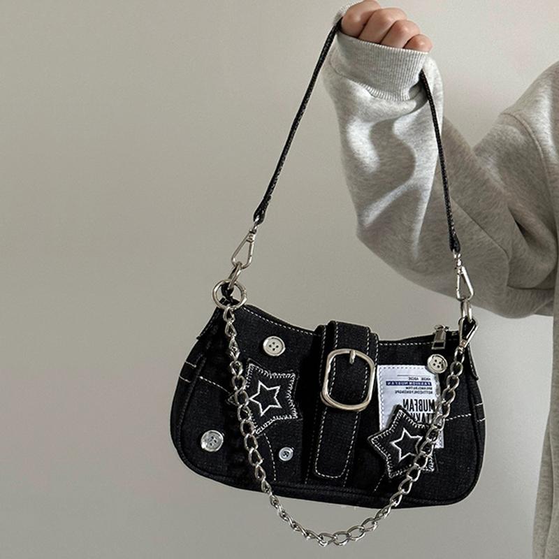 Модные женские сумки узор со звездами крутые женские сумки под мышку винтажные холщовые женские маленькие сумки на плечо цепочка сумка-тоут кошельки