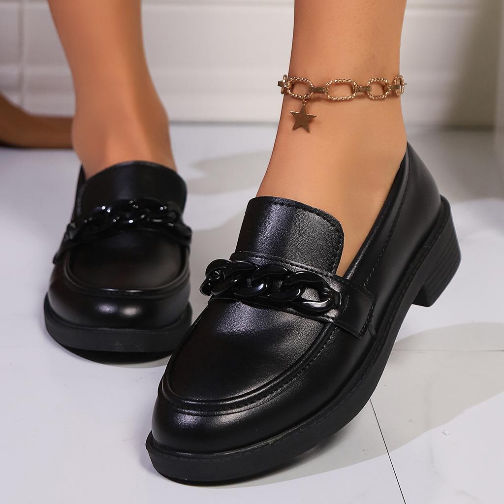 Черные толстые кожаные туфли Wind Soft Sister Japanese Muffin Lofu женские одинарные туфли оптом