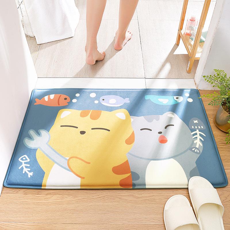 Cartoon Animal Bath Mat Diatom Mud Carpets Non Slip Shower Room Entrance Floor Foot Mats Home Toilet Kitchen Indoor Decor Rug