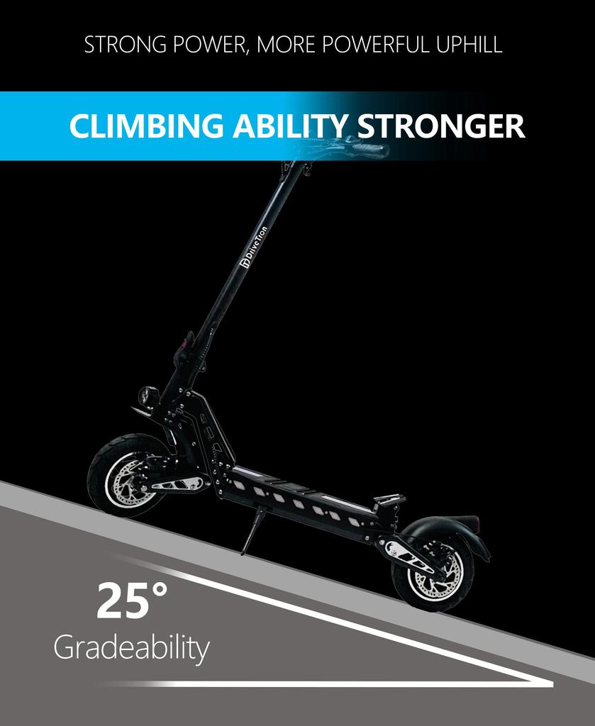 DT10 DriveTron Foldable Adult Electric Scooter, 50km/h Electric Kick Scooter, 1000W Skateboards, 48V 15.6Ah Kickboard E-Scooter