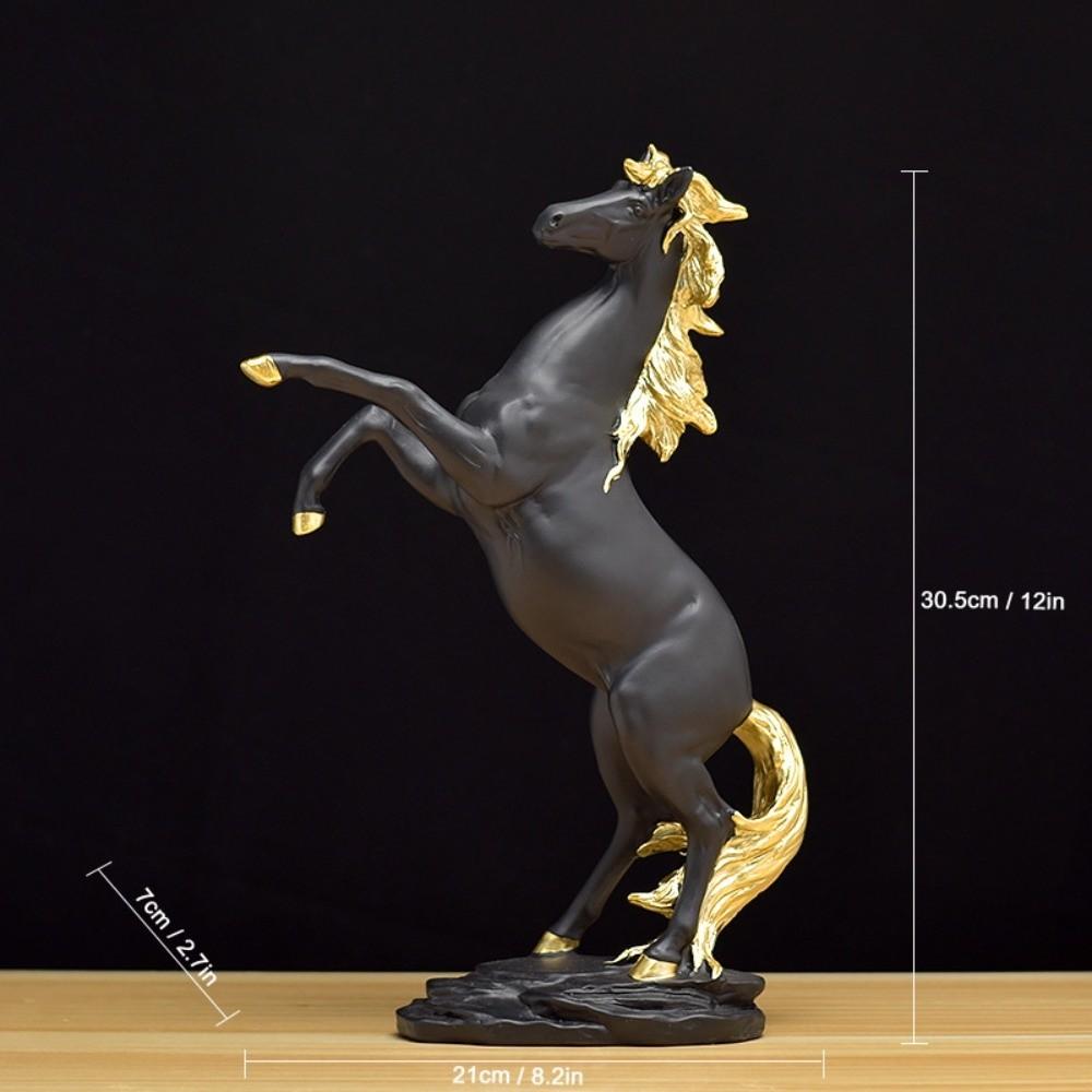 Desktop Horse Sculpture Ornament Resin Standing Horse Statue Standing Horse Figurine Home