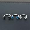 Титановый шарнирный сегмент, двойной бриллиант U-образной формы, кольцо в носу, кликер, ушной хрящ, спираль козелка, губ, пирсинг, модные украшения
