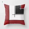 Housses De Coussin De Canapé À Motif Géométrique, Taie D'oreiller De Voiture, Décoration D'intérieur, Salon, Noir, Rouge