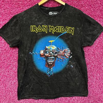 Iron Maiden Can I Play WIth Madness Футболка с минеральной стиркой в стиле рок