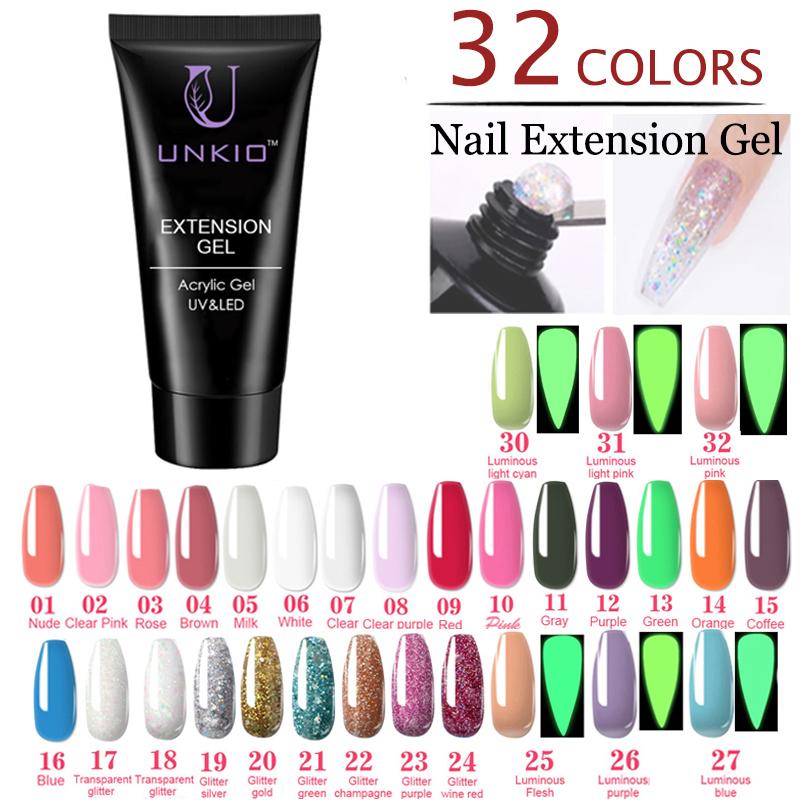 UNKIO Поли-набор для ногтей, УФ-светодиод, быстрое наращивание, наконечник-шпилька, двойной формы, наращивающий гель для ногтей, маникюрный набор, мини-набор для гель-лака