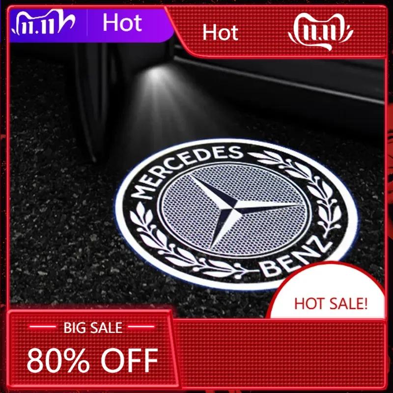 C200 E200 For Mercedes Benz 2PCS/Set Car Door Light Laser Logo Decor Project Ghost Lamp Mercedes Benz A B C M ML GLA GLS E Class