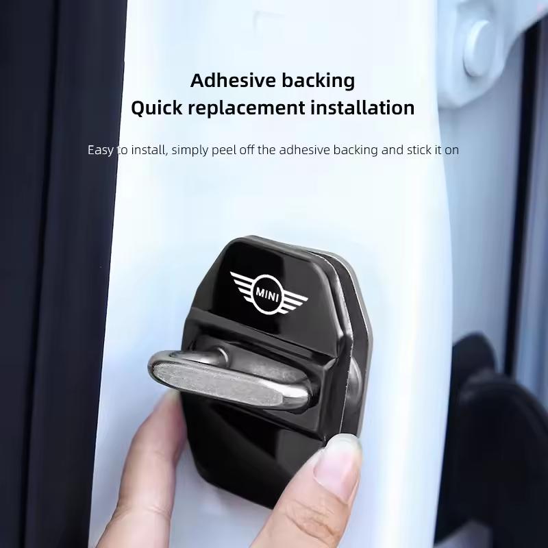 4Pcs For Mini Cooper Works One JCW R56 R53 F54 F55 F56 F57 F60 Coupe Metal Car Door Lock cover Protective Buckle Cover Sticker