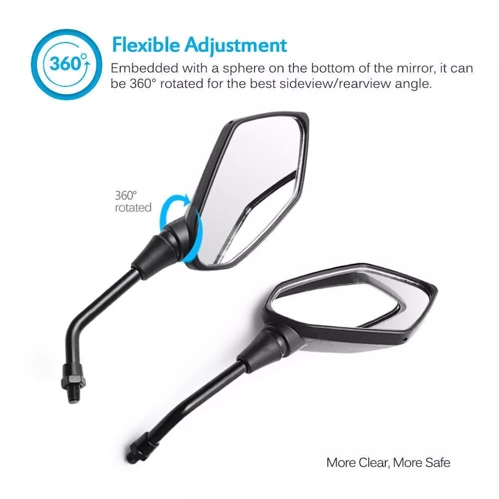 2 шт./пара, универсальное 8 мм 10 мм, зеркало для мотоцикла, скутера, электровелосипеда, зеркала заднего вида, электромобиль, выпуклое зеркало сзади