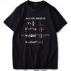 Футболка с принтом Math All You Needs Is Love Nerd RoUnisextic Inspired Design Толстовка Черная EU Размер Премиум Хлопок Футболка Унисекс