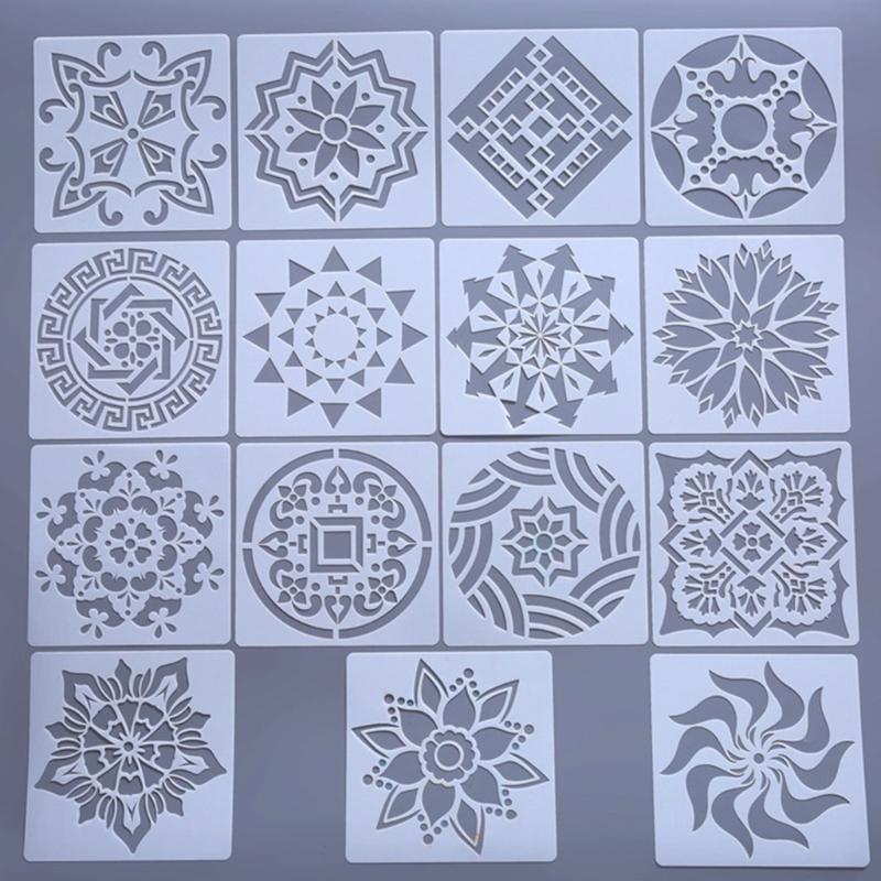 Versatile Mandalas Design Stencils For Artistic Expression Decoration Projects PET Templates With Precise Cutout Shapes