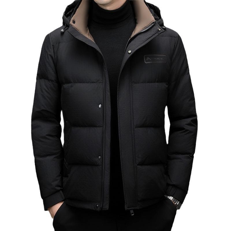 Down Jacket Men's Medium and Long Men's Thickened Warm Men's Clothing Middle-aged Men's Casual Hooded Winter New Coat Men