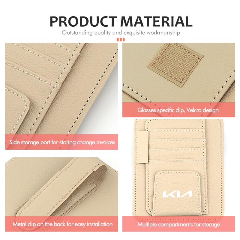 YDW3 Car Sun Visor Minimalist Glasses Card Clip Sunglasses Holder For KIA K5 K2 Optima Soul Spectra Niro Cadenza Sephia Carens