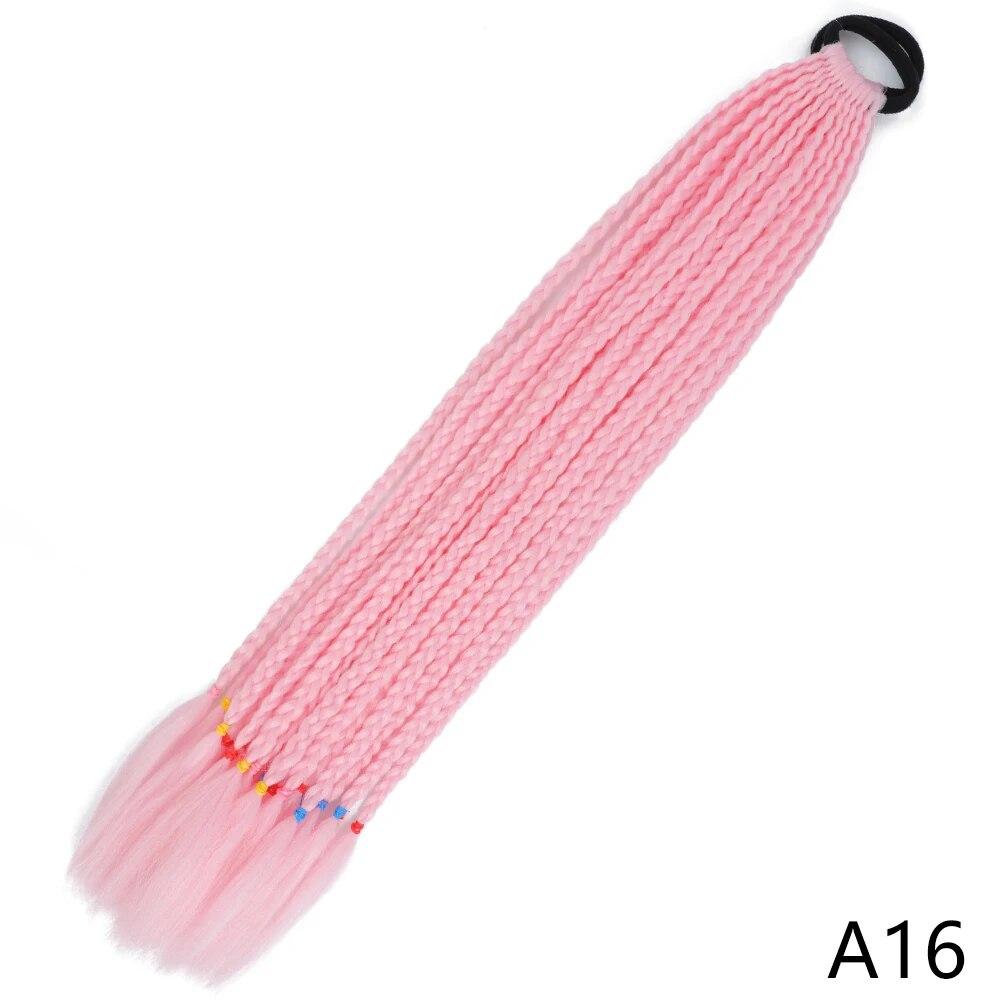 MISS WIG Синтетический градиент цвета, грязный плетеный хвост, 65 см, эластичная резинка, плетение, конский хвост, наращивание волос для женщин и девочек