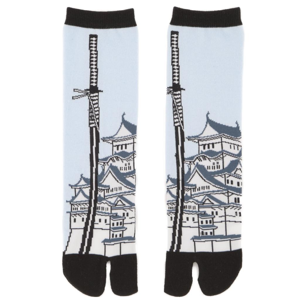 Носки Норен Таби для мужчин и женщин и Носки Замок Таби на один размер, сделано в Японии с рисунком Нара Крю (Япорама/Меч Чёрный)