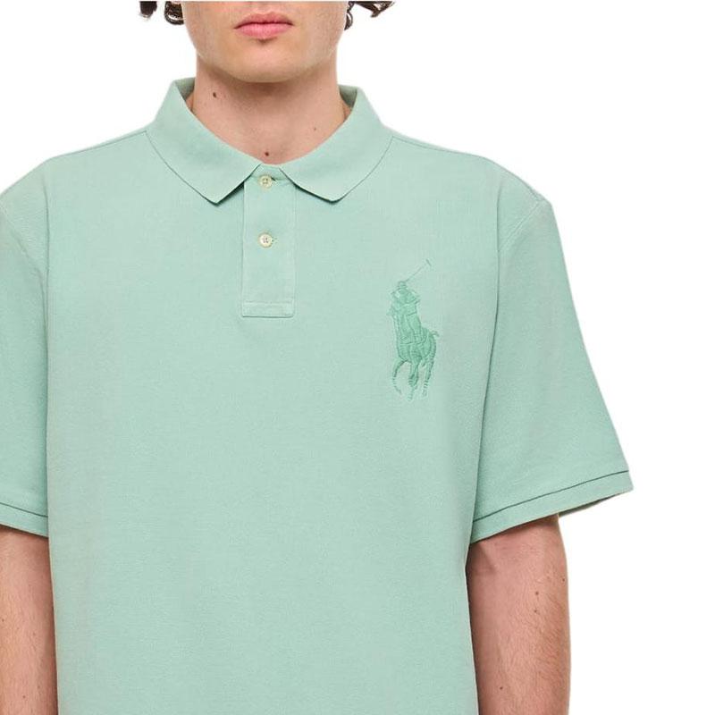 Polo Ralph Lauren Solid Logo Pullover Straight Fit Short Sleeve Polo Shirt Men tops Green 710936508-002