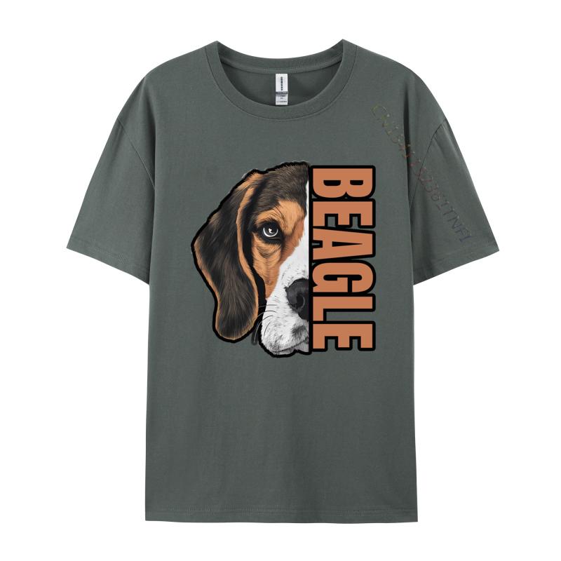 Beagle HalfFace Tshirt Gift TShirt Youthful T Shirts For Unisex Cotton Tops Tees Street Cheap Pop Art