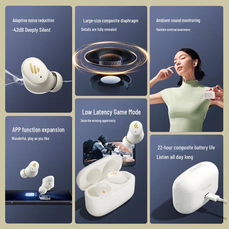 Edifier TWS1 Air True Wireless Active Noise Cancelling Earbuds