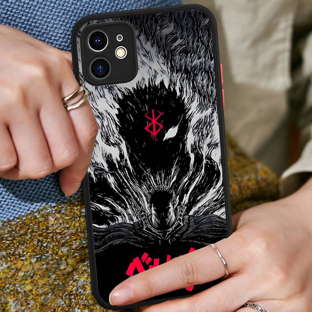 Comic Cool Berserk Matte Translucent Phone Case For Iphone 16 ProMax 15 14 13 12 11 X XS PRO Plus