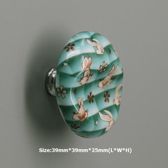 Cute Countryside Ceramic Furniture Knobs Decorative Cabinet Cupboard Pull Handles Nursery Kitchen Drawer Knob