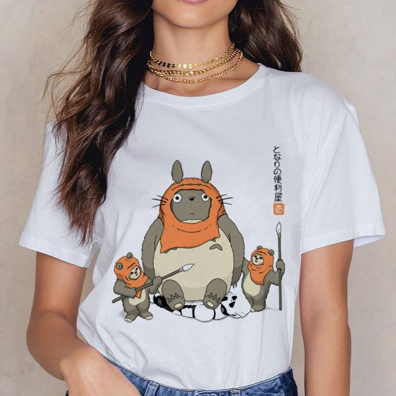 Футболка Тоторо Studio Ghibli женская Harajuku Ullzang футболка модная аниме футболка забавные футболки с героями мультфильмов женские футболки