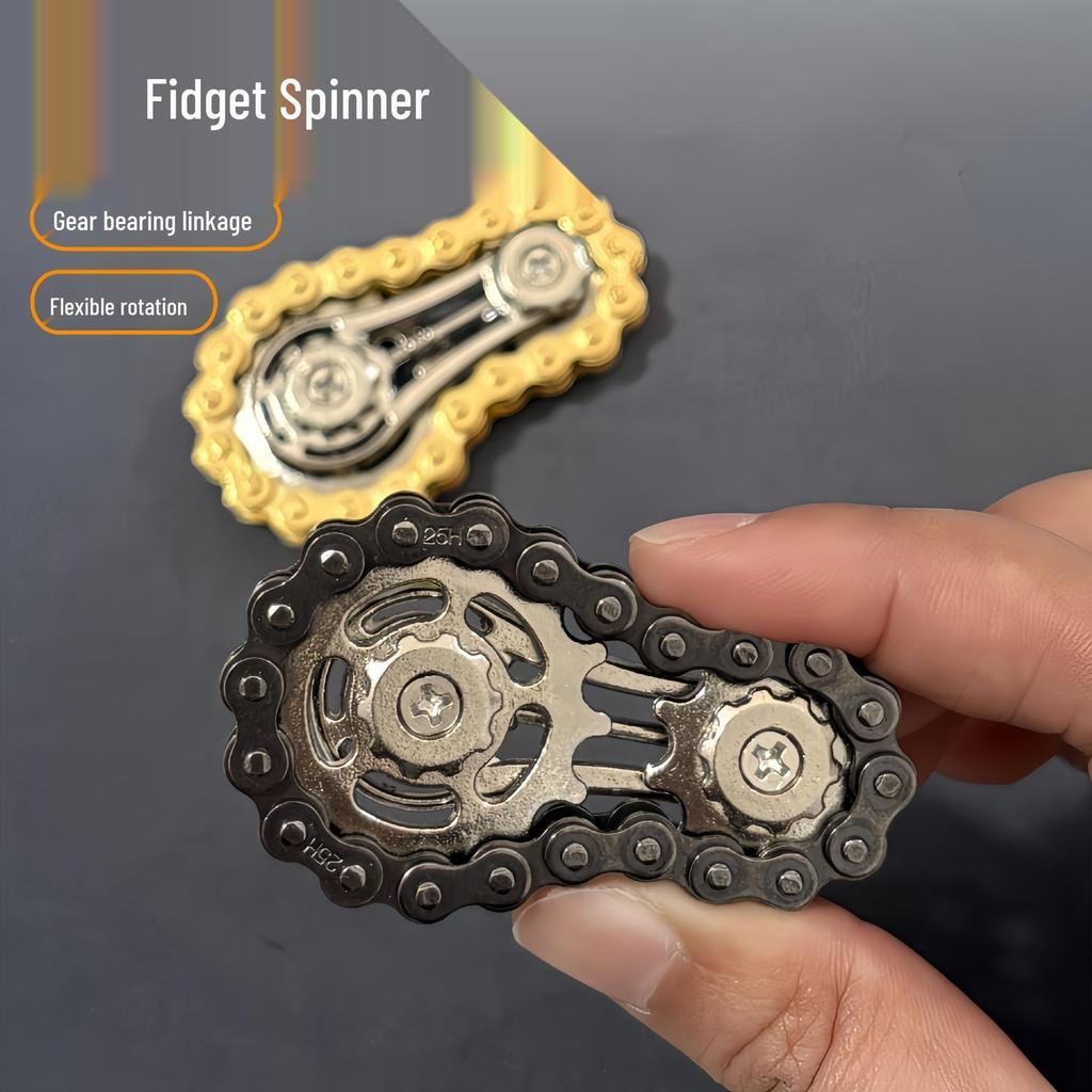 Cross-Border Gear Linkage Metal Fidget Spinner Toy