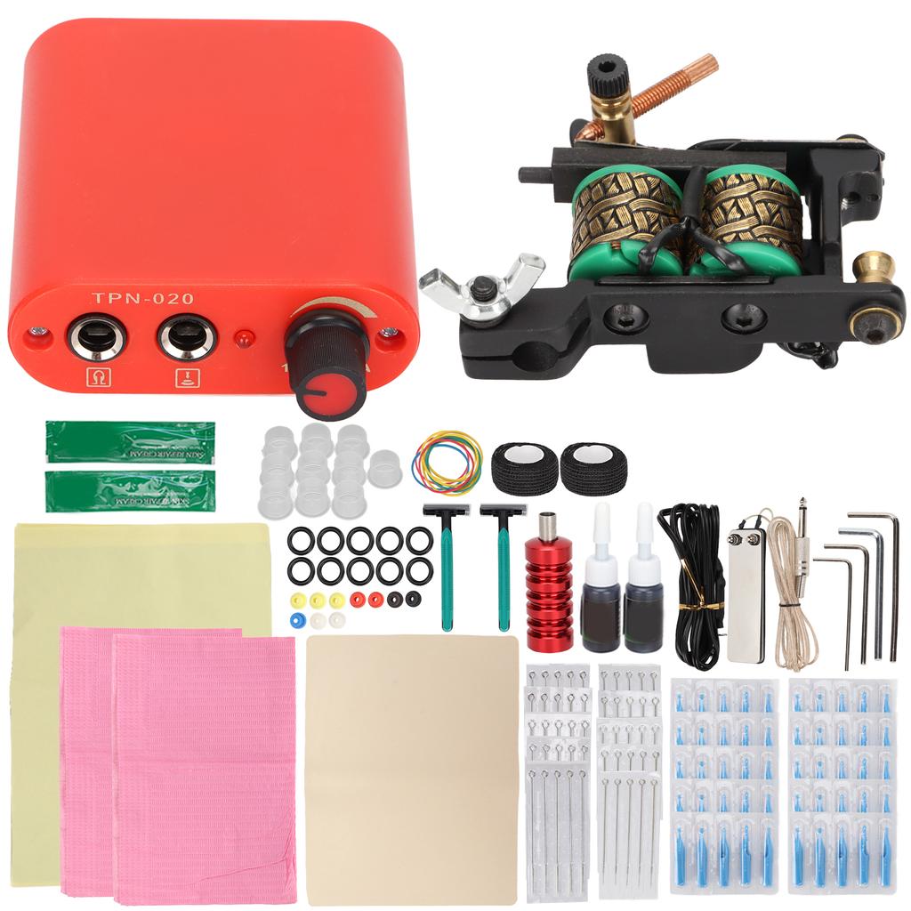 8 Wraps Tattoo Coil Machine Mini Tattoo Power Supply Complete Tattoo Lining Machine for Beginners