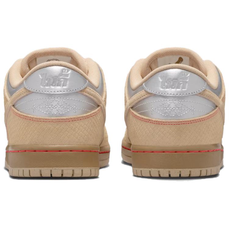 Nike Кроссовки SB Dunk Low Songkran Мужские Мультиколор Холст Кожа Vachetta-Tan-Parachute-Beige-Bright-Crimson-Legend-Dark-Brown-Metallic-Silver IB6206-701