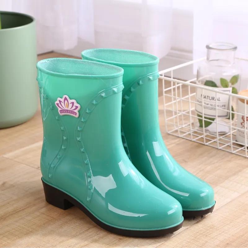 Непромокаемые сапоги, женская непромокаемая обувь, модные нескользящие непромокаемые сапоги для взрослых, резиновая обувь для мытья автомобиля на кухне