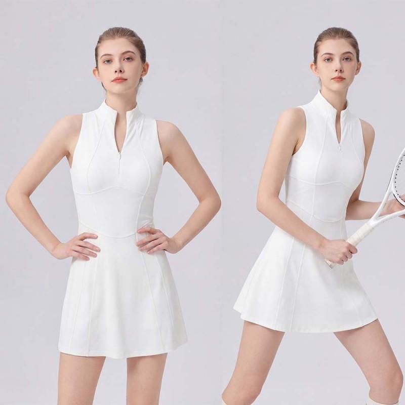 Womens Sleeveless Tennis Dress With Built-in Bra Pad Quick-Dry Stretch Sport Workout Running