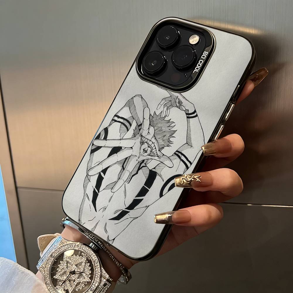 Популярный-Аниме--Магическая Битва Чехол для Телефона Для iPhone 17,16,15,14,13,12,11 Plus Pro Max Цветной Серебристый Чехол для Телефона