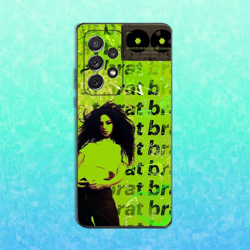 Чехол для телефона C-Charlis X-XCX BRAT Singer для Samsung S25, S24, S23, S22, S21, S20, S10, Ultra, Plus, Lite, FE, Мягкий силиконовый черный чехол