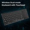 Wireless Dual-mode Keyboard 2.4G BT Wireless Connection Ergonomic Design 7-color Backlight Effect with Touchpad Wide Compatibility